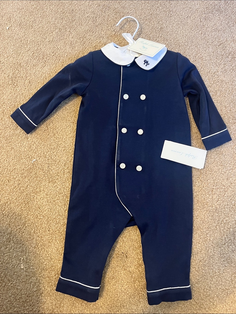 Classic Navy One-Piece with White Collar - Kids